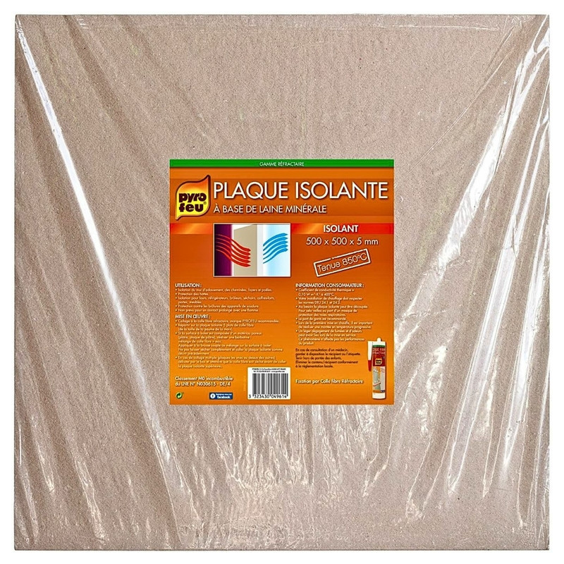 Plaque isolante laine minérale hautes températures 850C