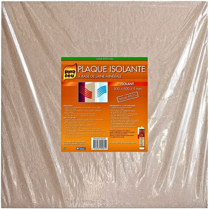 Plaque isolante laine minérale hautes températures 850C