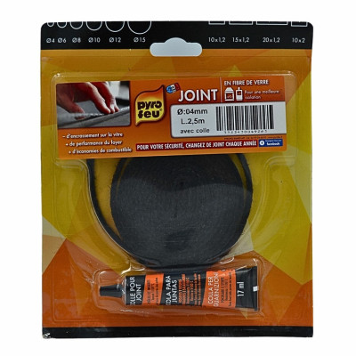 Joint rond d'étanchéité porte poêle, insert bois et granulé 4 mm