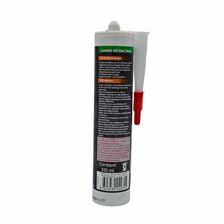 Colle fibre réfractaire hautes températures 1200C - tube 310ml