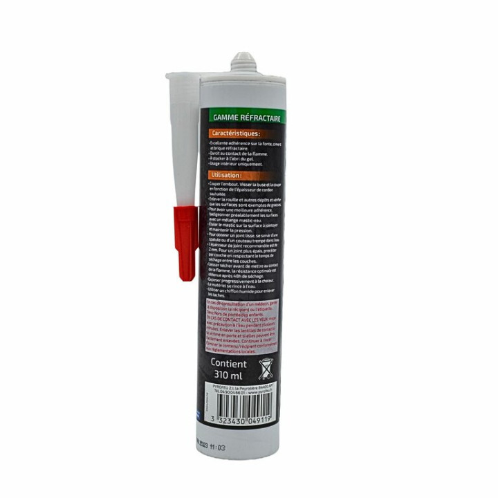 Mastic réfractaire hautes températures 1200C - tube 310ml