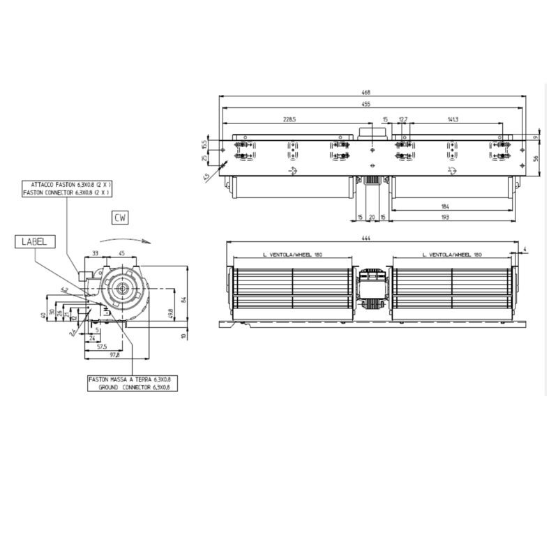 ARCE VENTILATEUR TANGENTIEL DOUBLE pour poêle à granulé pellet