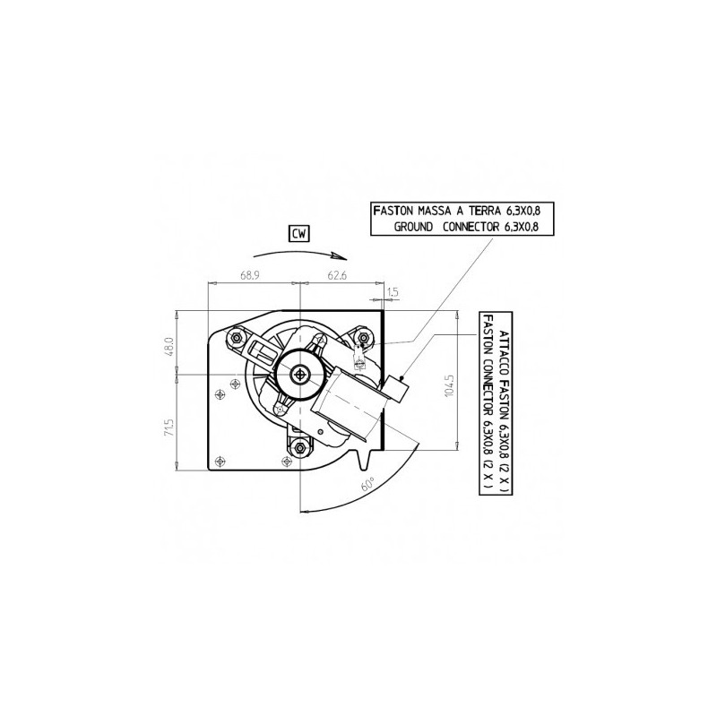 EDILKAMIN Ventilateur tangentiel double pour poêle à granulé
