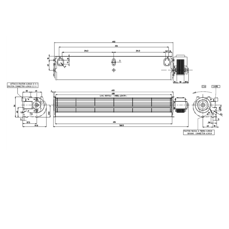 EXTRAFLAME Ventilateur tangentiel pour poêle à granulé