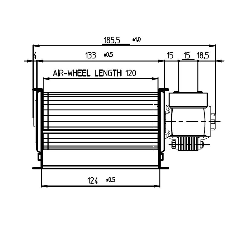 CAMINETTI MONTEGRAPPA VENTILATEUR TANGENTIEL pour poêle à granulé pellet 60/120