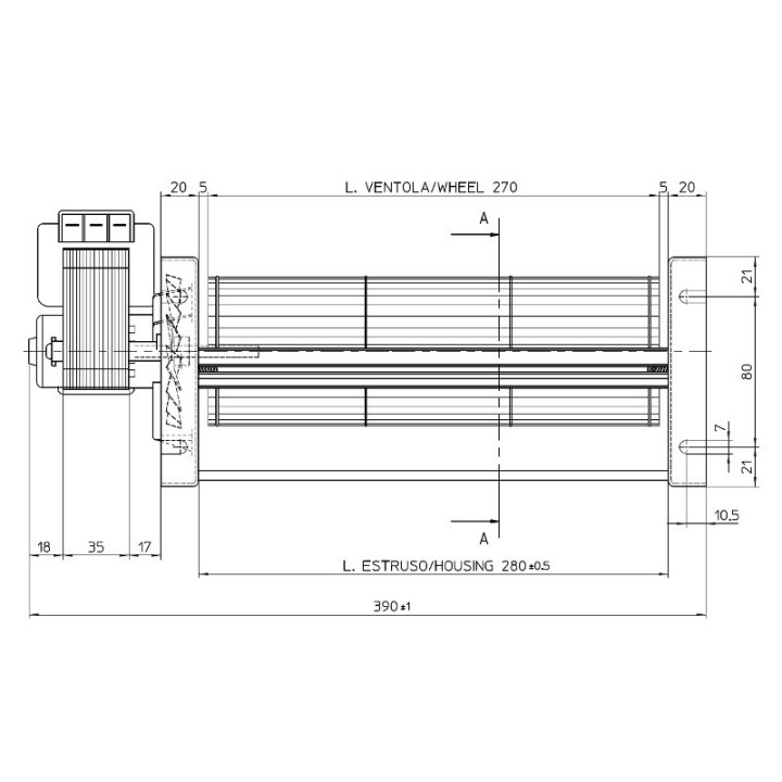 FREEPOINT VENTILATEUR TANGENTIEL pour poêle à granulé pellet