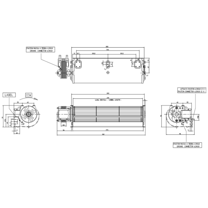 STUFE A PELLET ITALIA VENTILATEUR TANGENTIEL pour poêle à granulé pellet