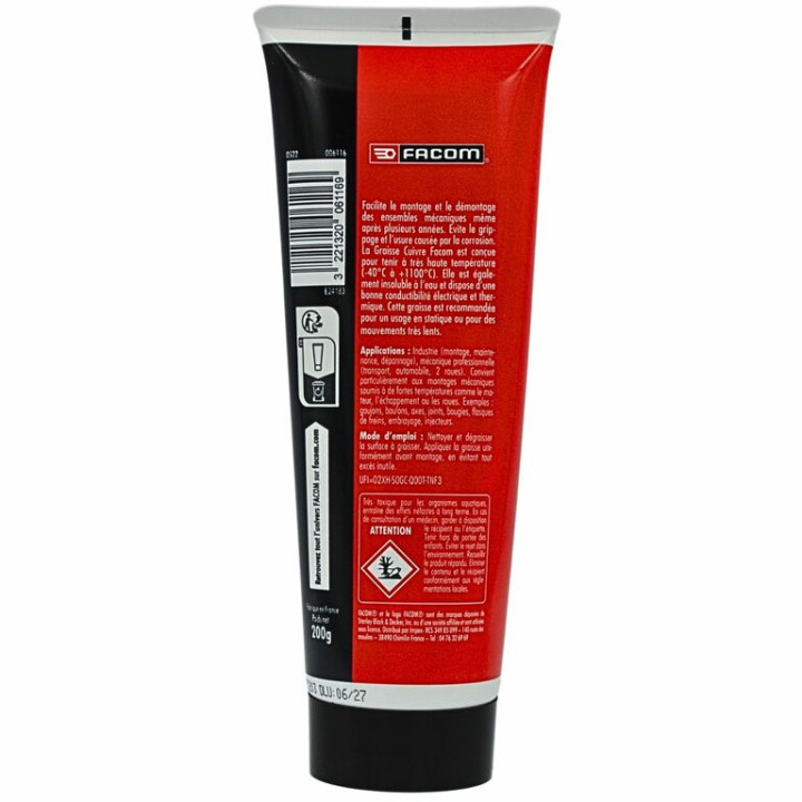 FACOM graisse cuivrée haute température -35c à +1100c tube 200g