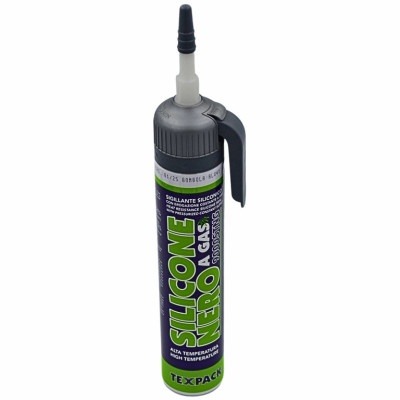 MASTIC SILICONE COLLE NOIR A GAZ HAUTE TEMPERATURE - cartouche 200ml
