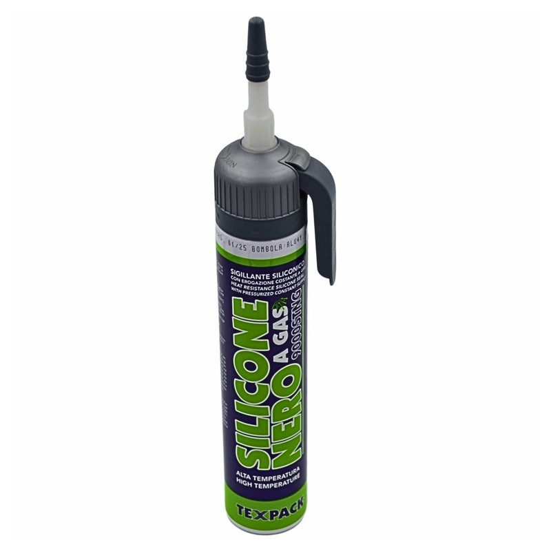 MASTIC SILICONE COLLE NOIR A GAZ HAUTE TEMPERATURE - cartouche 200ml
