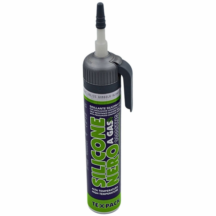 MASTIC SILICONE COLLE NOIR A GAZ HAUTE TEMPERATURE - cartouche 200ml