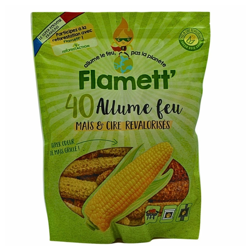 Allume-feu rafle de maïs naturel pour barbecue, cheminée et poêle
