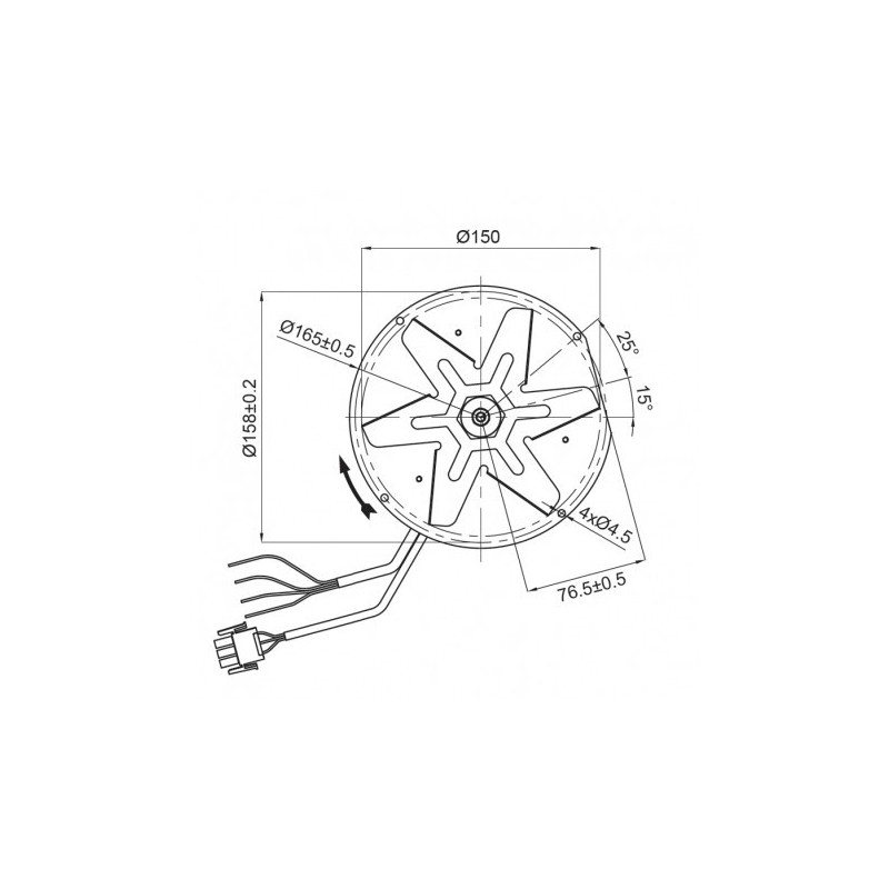 VENTILATEUR EXTRACTEUR DES FUMÉES pour poêle à granulé VFC3A23HKBRS0-V00