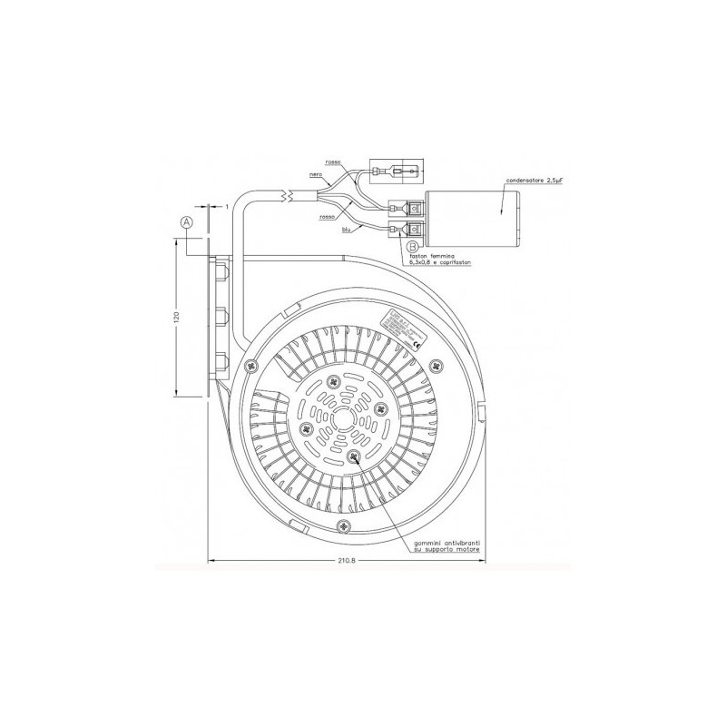 DEVILLE Ventilateur d'air centrifuge pour poêle à granulé