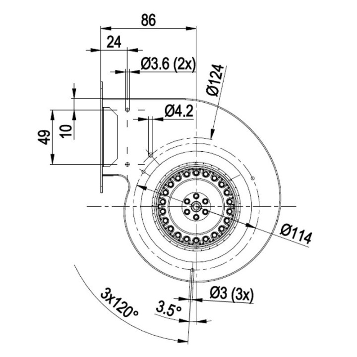 EMAFLAM VENTILATEUR CENTRIFUGE pour poêle à granulé pellet