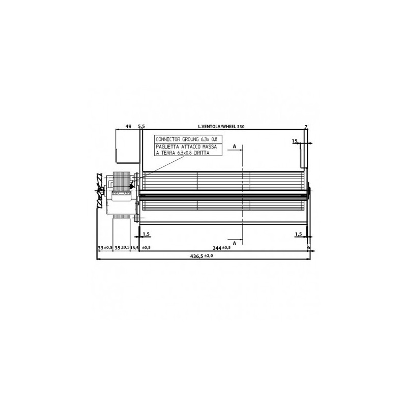 EDILKAMIN Ventilateur tangentiel pour poêle à granulé pellet