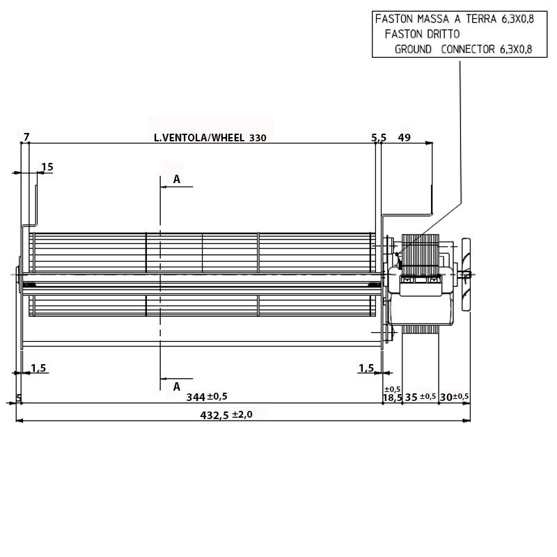 EDILKAMIN Ventilateur tangentiel pour poêle à granulé pellet
