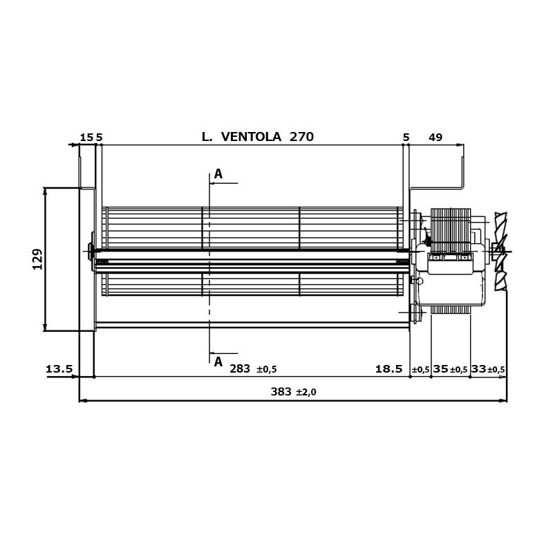 EDILKAMIN Ventilateur tangentiel pour poêle à granulé pellet