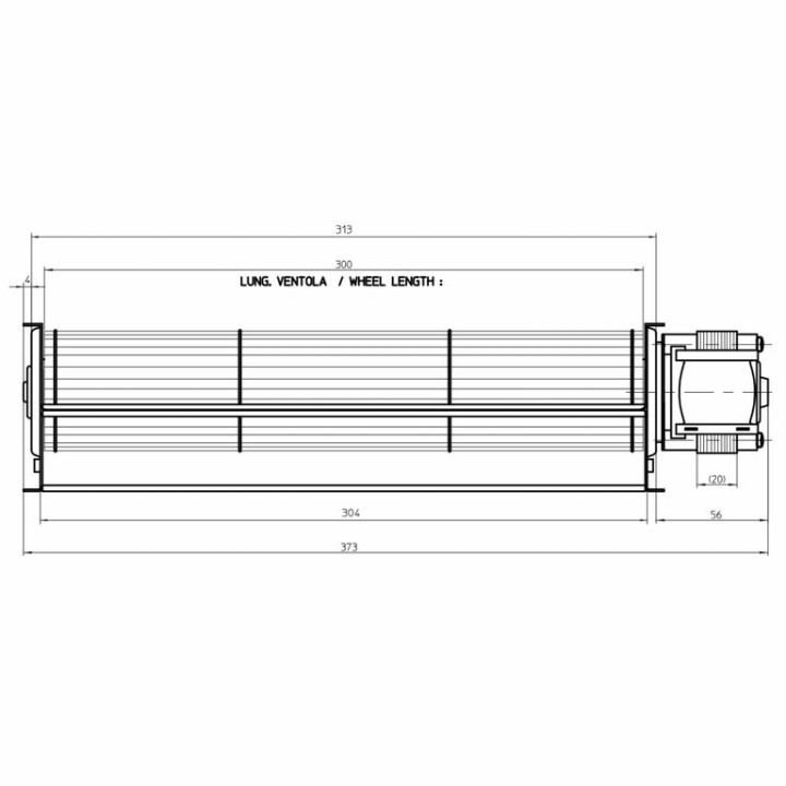 EXTRAFLAME Ventilateur tangentiel pour poêle à granulé