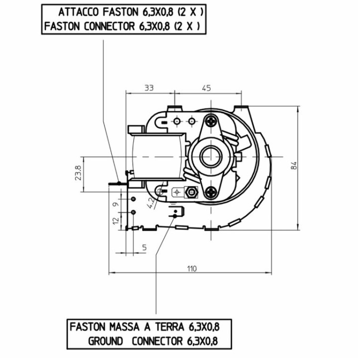 CADEL Ventilateur tangentiel compatible pour poêle à granulé