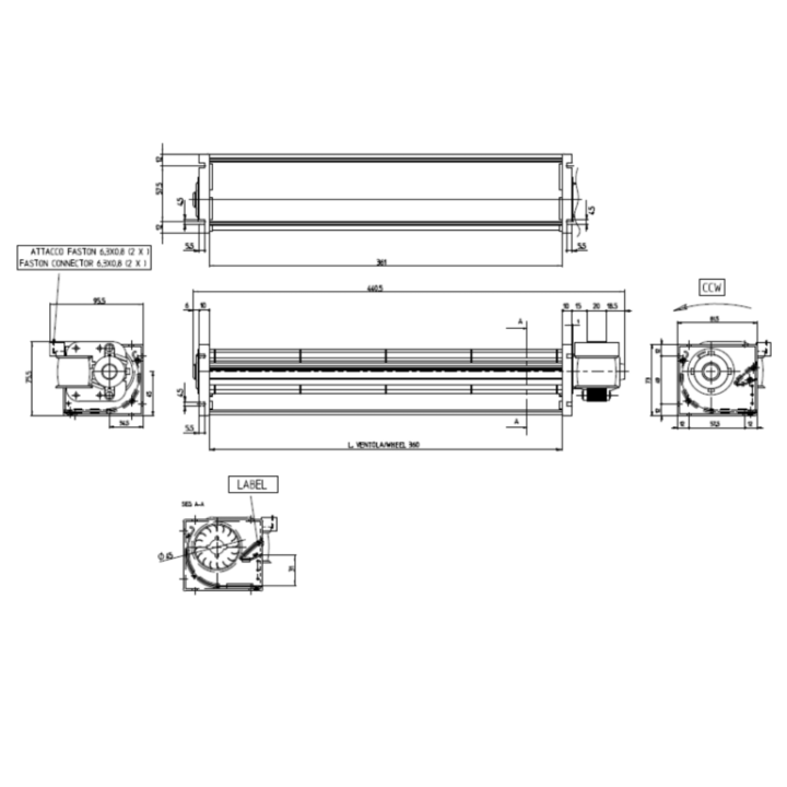 SIDEROS VENTILATEUR TANGENTIEL pour poêle à granulé pellet
