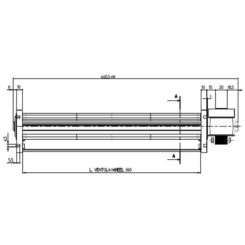 SIDEROS VENTILATEUR TANGENTIEL pour poêle à granulé pellet