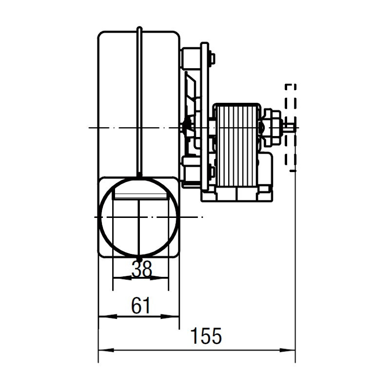 VENTILATEUR EXTRACTEUR DES FUMEES pour poêle à granulé RLH120/3800