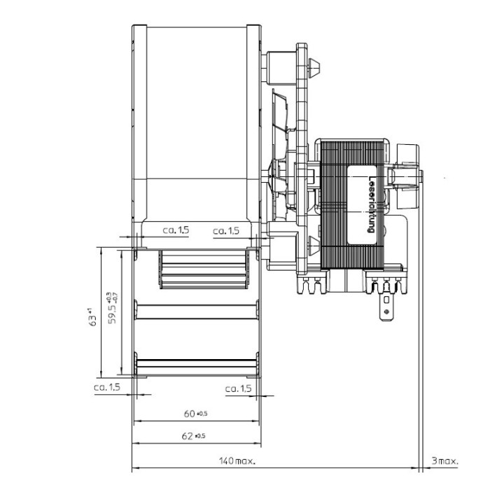 VENTILATEUR CENTRIFUGE pour poêle à granulé 62x63 RLA108/4200A72