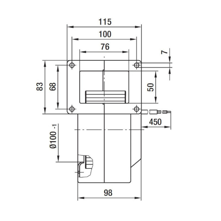 VENTILATEUR CENTRIFUGE pour poêle à granulé 76x50 G2E120AR7701