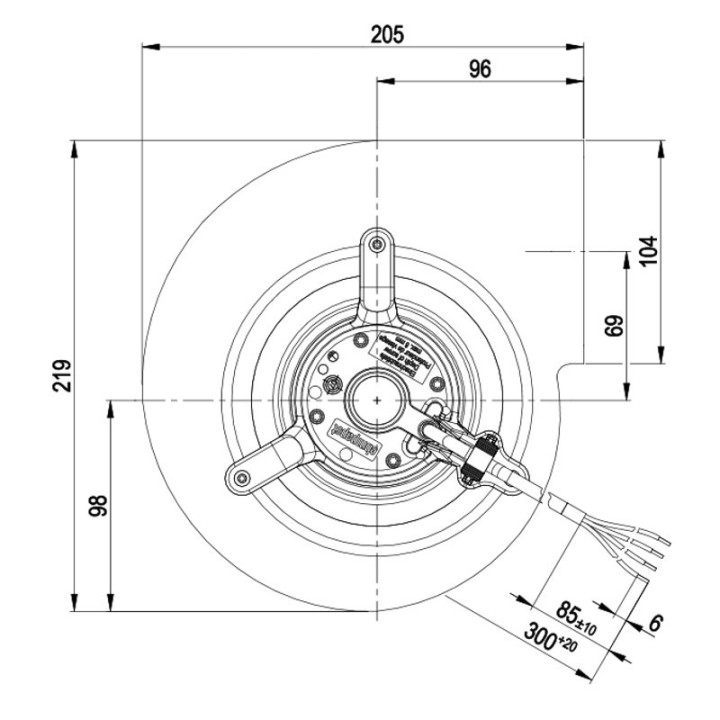 VENTILATEUR CENTRIFUGE pour poêle à granulé pellet 232x104