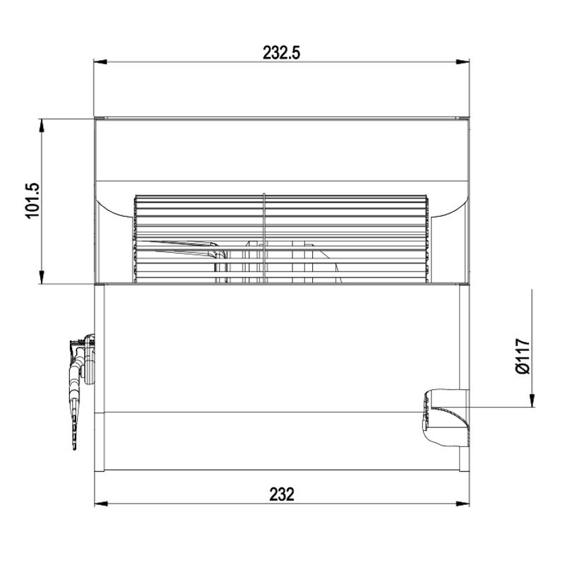 VENTILATEUR CENTRIFUGE pour poêle à granulé pellet 232x104