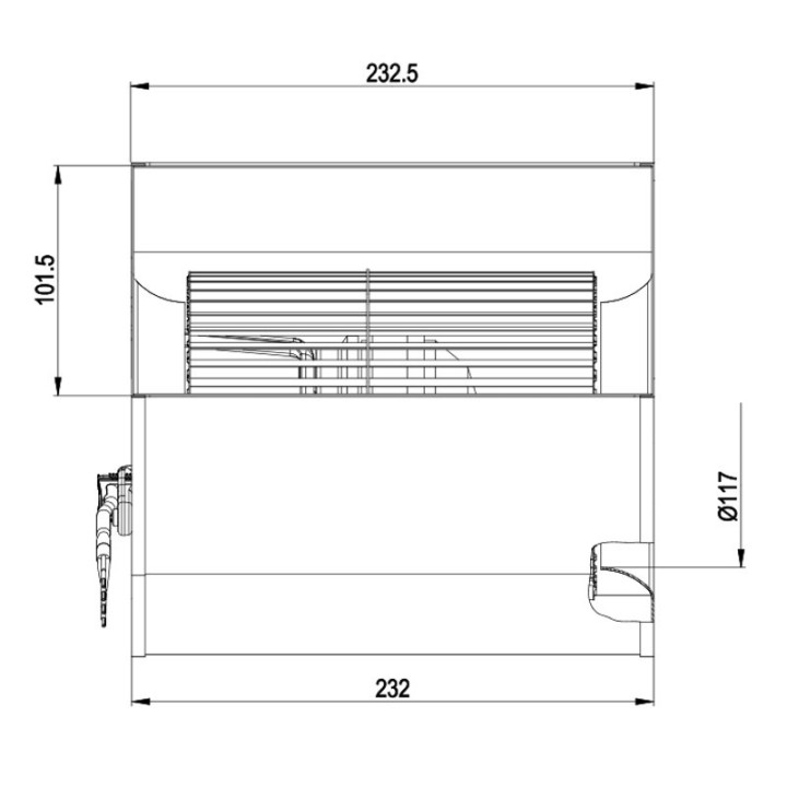 VENTILATEUR CENTRIFUGE pour poêle à granulé pellet 232x104