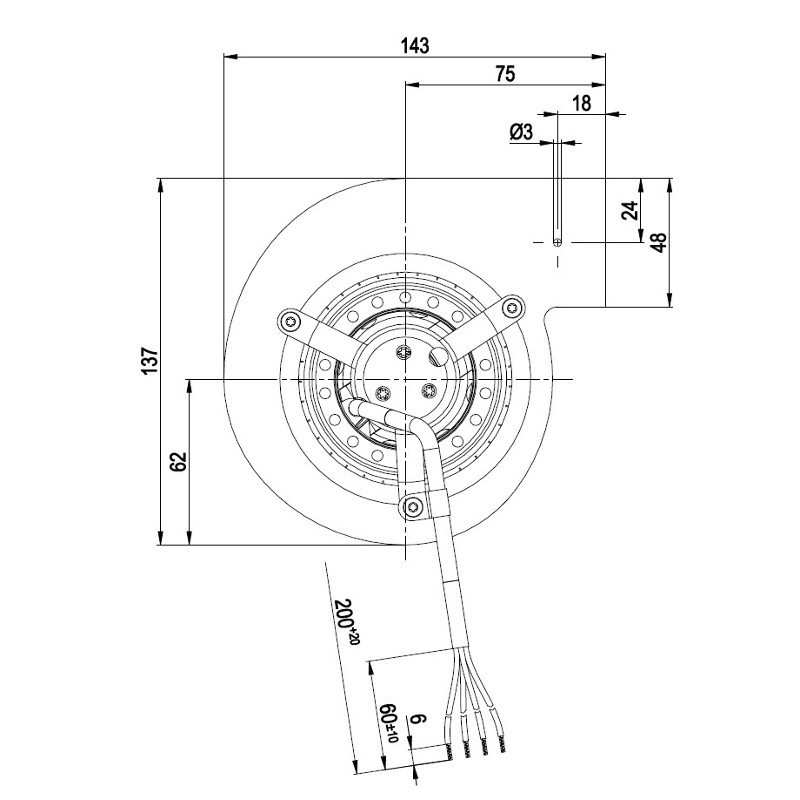 VENTILATEUR CENTRIFUGE pour poêle à granulé pellet 108-48