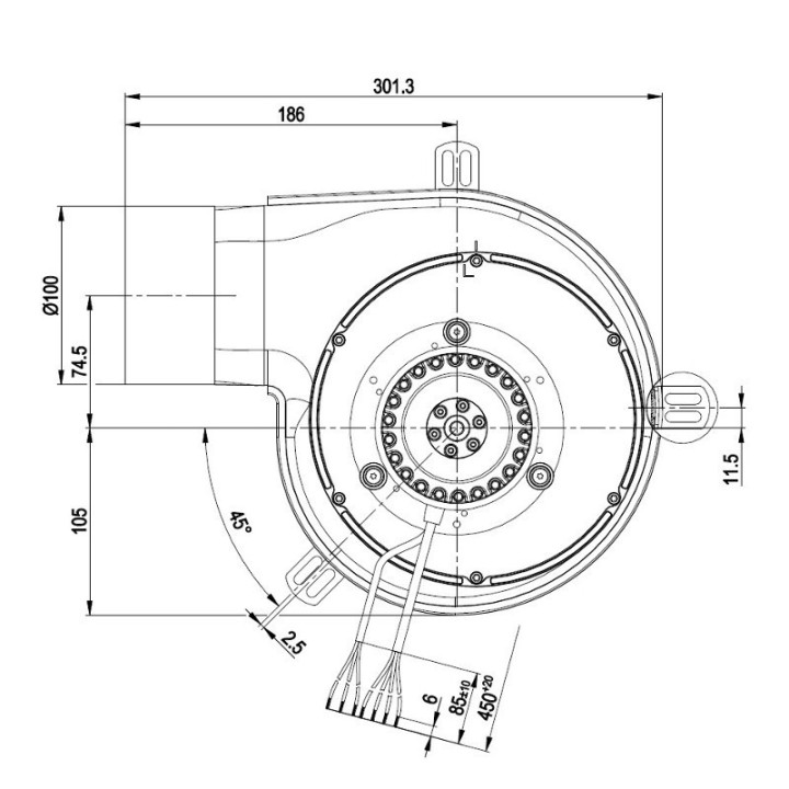 EXTRACTEUR DES FUMÉES pour poêle à granulé G2E180CG8211