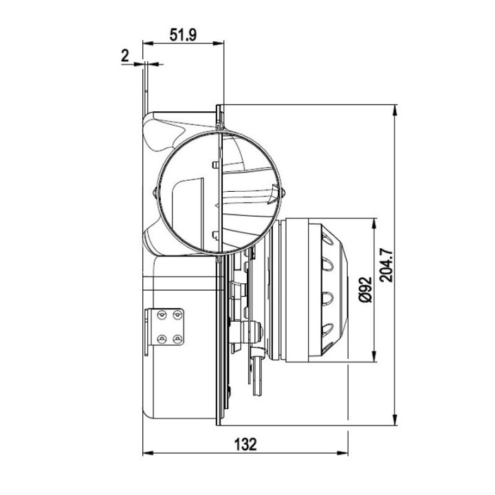 VENTILATEUR EXTRACTEUR DES FUMÉES pour poêle à granulé G2E150DN9112