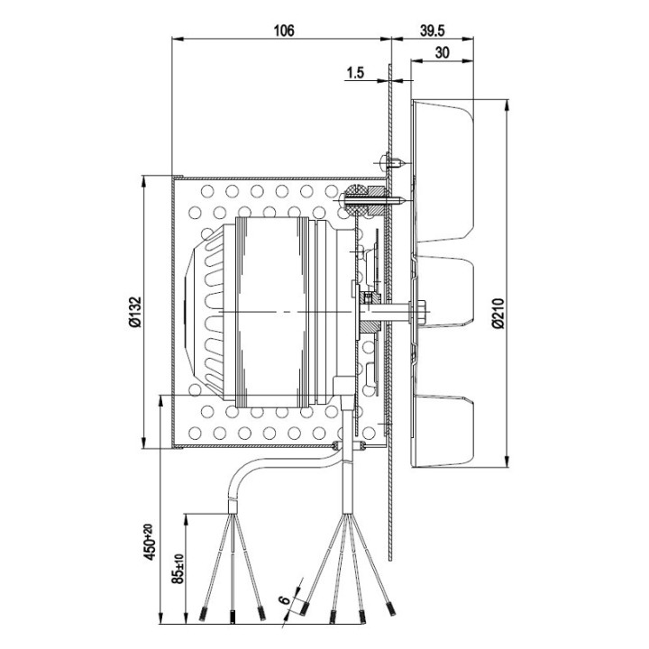 VENTILATEUR EXTRACTEUR DES FUMÉES pour poêle à granulé R2E210AA3405