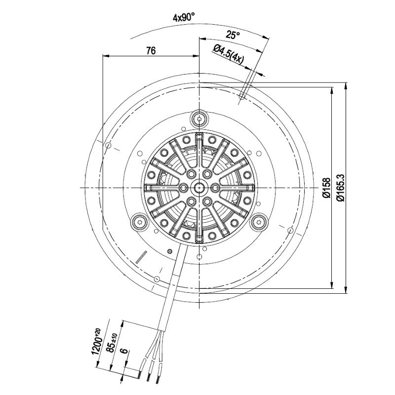 VENTILATEUR EXTRACTEUR DES FUMÉES pour poêle à granulé R2E180AU0119