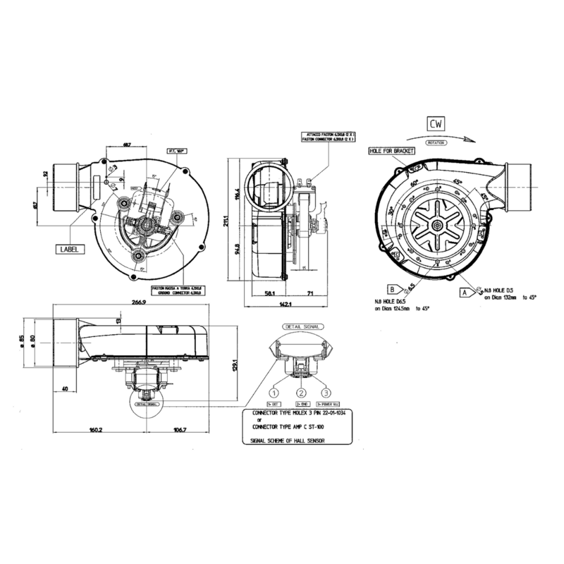 VENTILATEUR EXTRACTEUR DES FUMÉES pour poêle à granulé VFC1 34W