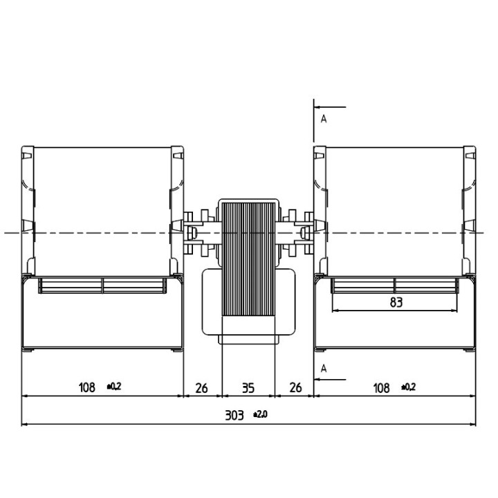 VENTILATEUR CENTRIFUGE DOUBLE poêle à granulé pellet 80x83-35