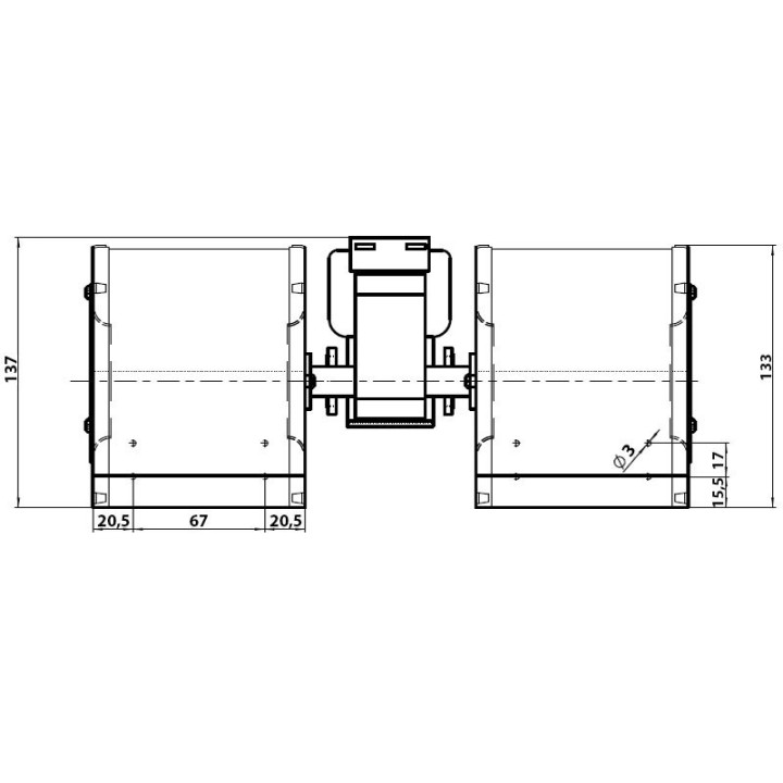VENTILATEUR CENTRIFUGE DOUBLE poêle à granulé pellet 80x83-35