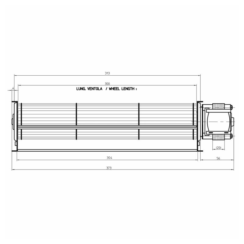 VENTILATEUR TANGENTIEL pour poêle à granulé pellet 60/300 - 35W