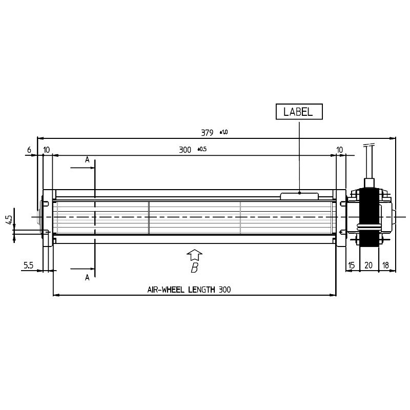 VENTILATEUR TANGENTIEL pour poêle à granulé pellet 45/300
