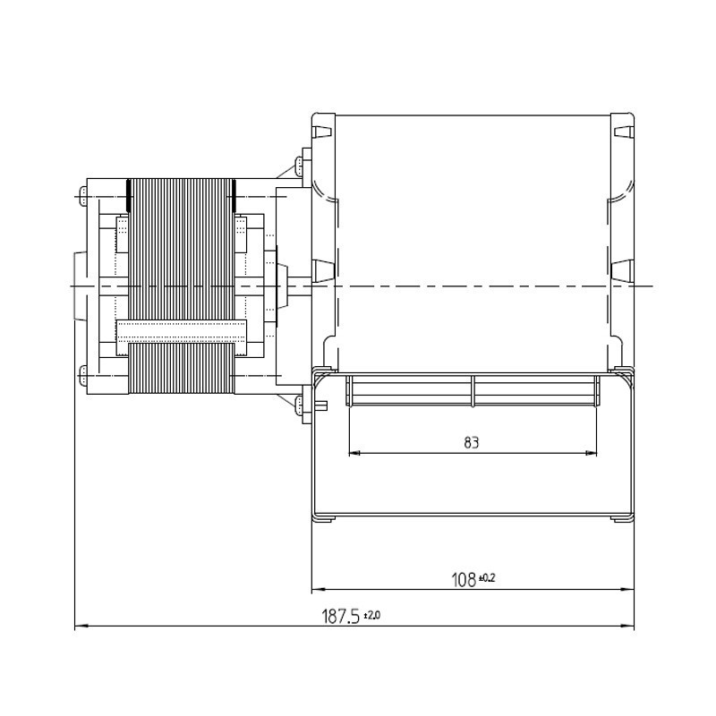 VENTILATEUR CENTRIFUGE pour poêle à granulé pellet 80x83-35