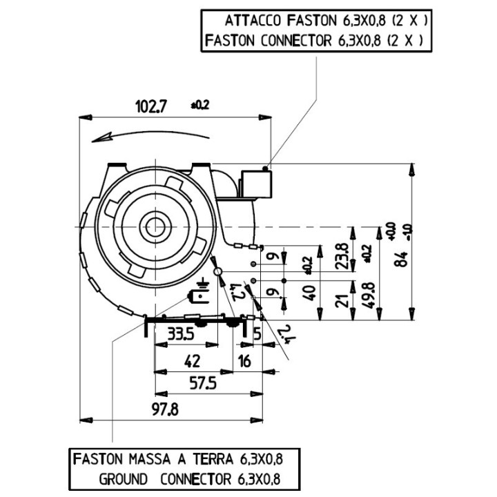VENTILATEUR TANGENTIEL DOUBLE pour poêle à granulé pellet 60/120