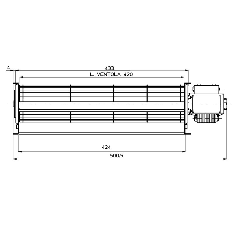 VENTILATEUR TANGENTIEL pour poêle à granulé pellet 60/420