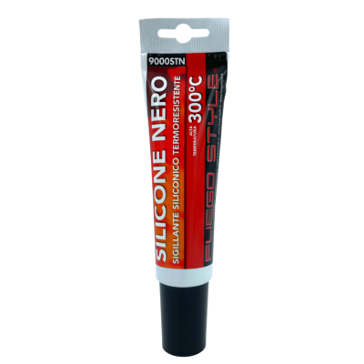 MASTIC SILICONE COLLE NOIR HAUTE TEMPERATURE 300C - tube 150ml