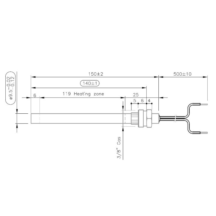 HAPERO Bougie résistance d'allumage pour poêle à granulé pellet