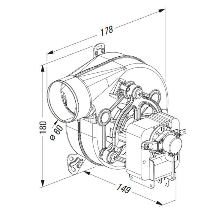 UNGARO Ventilateur extracteur des fumées pour poêle à granulé