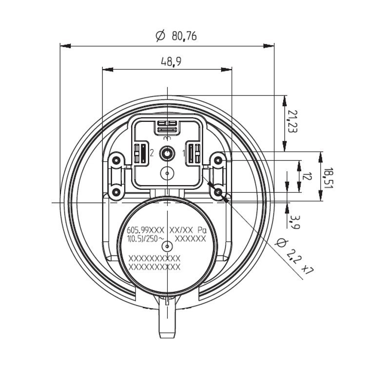 CMG Pressostat d'air mécanique 50/30 Pascal poêle à granulé