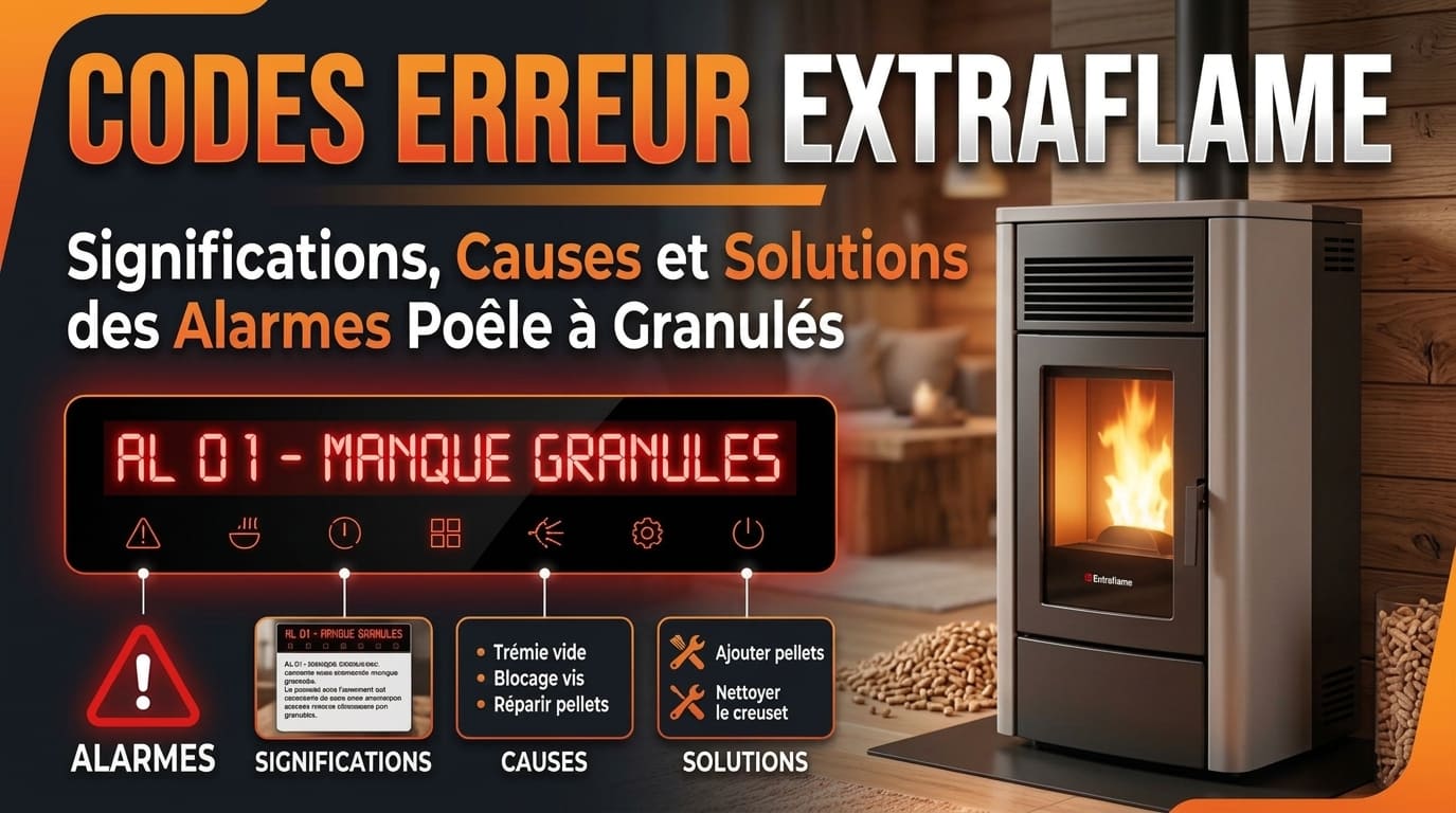 Codes erreur Extraflame : significations, causes et solutions des alarmes poêle à granulés